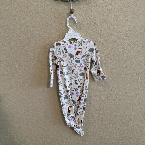 💙5/$25💙Angel Dear Bamboo Gown-Owls 0-3M NWT - Picture 4 of 4